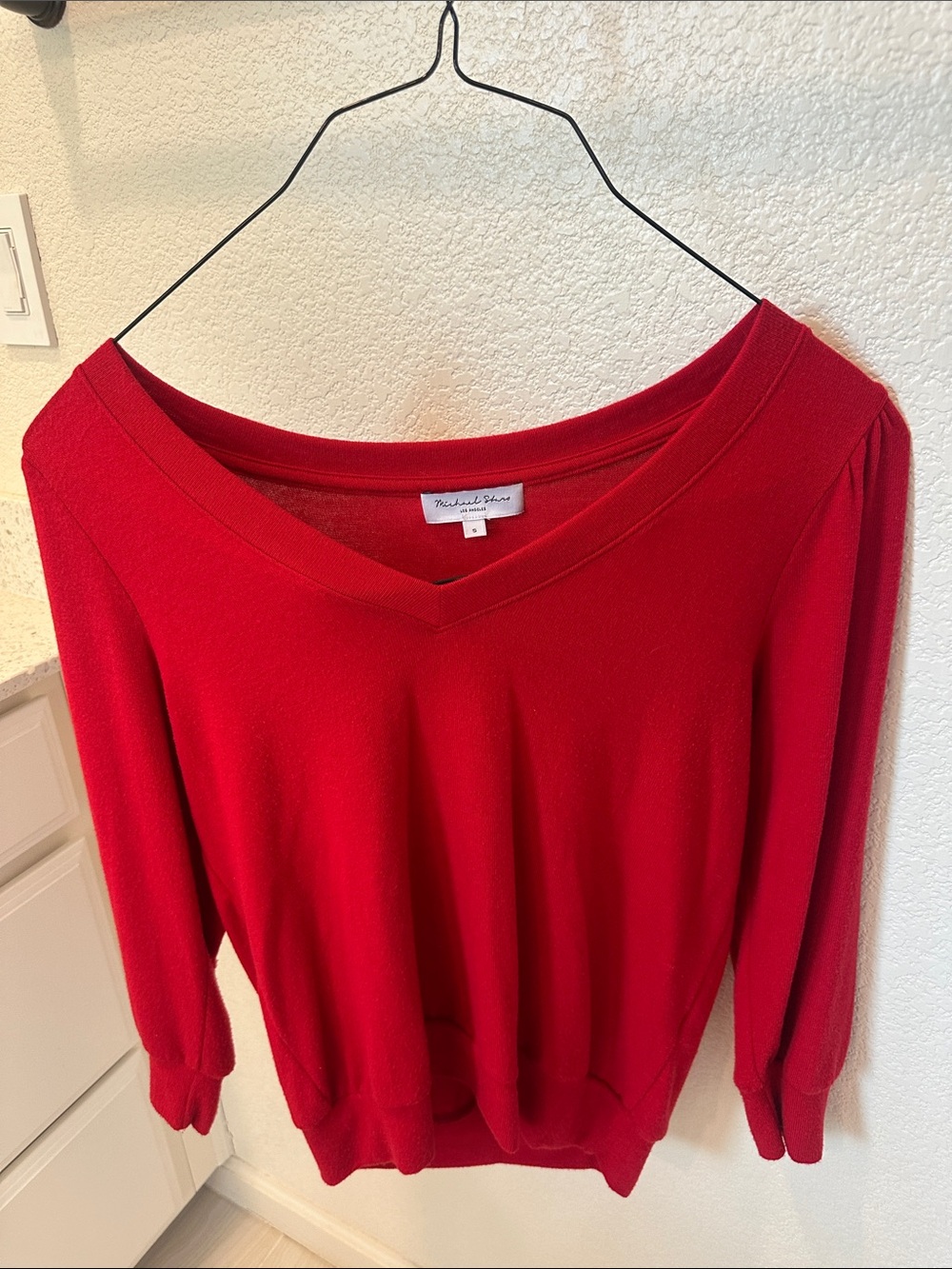 Red V-Neck Lightweight Sweater by Market & Spruce